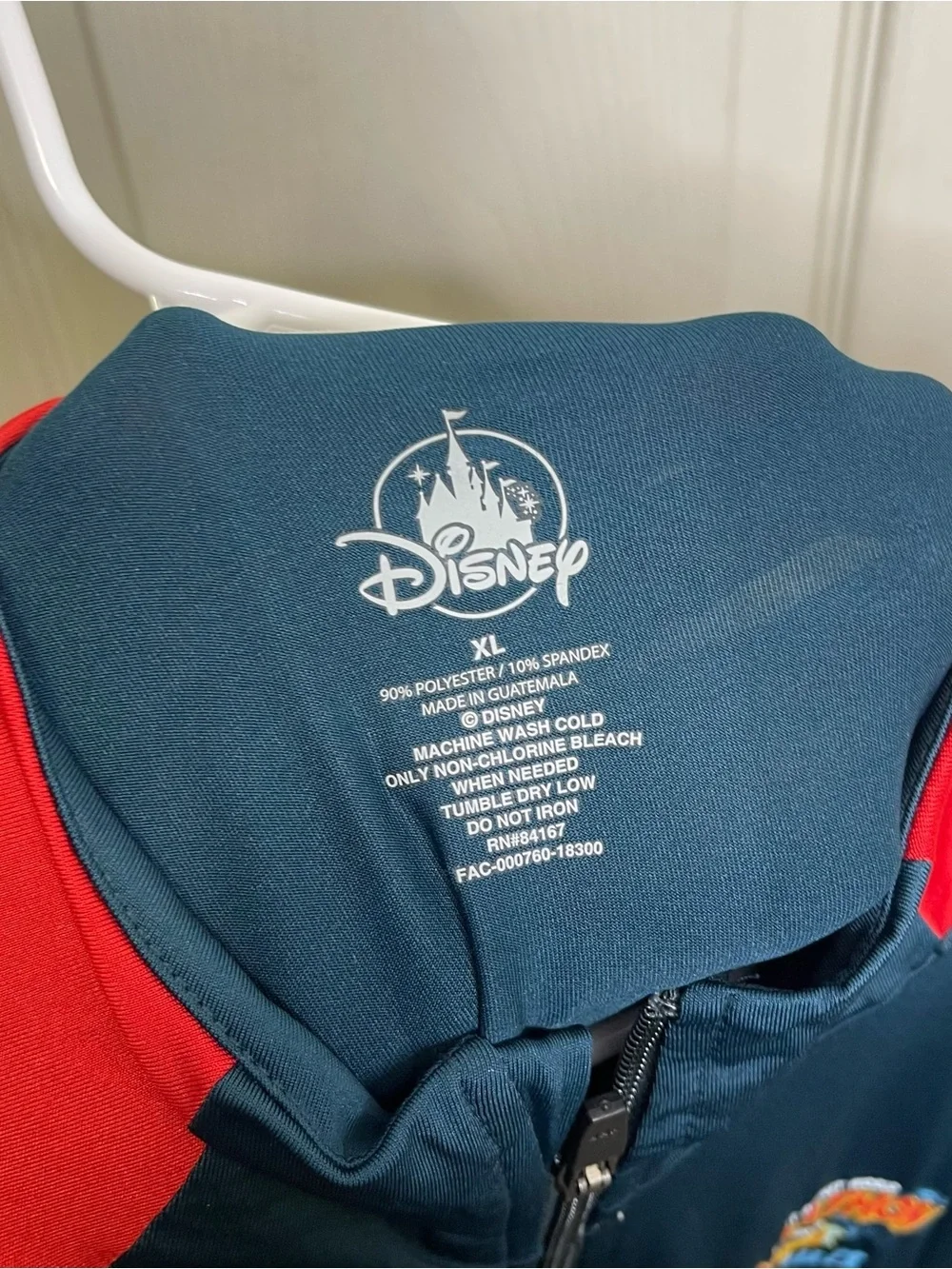Walt Disney World Run Disney Men’s Full Zip Track Jacket In Red and Navy Blue
